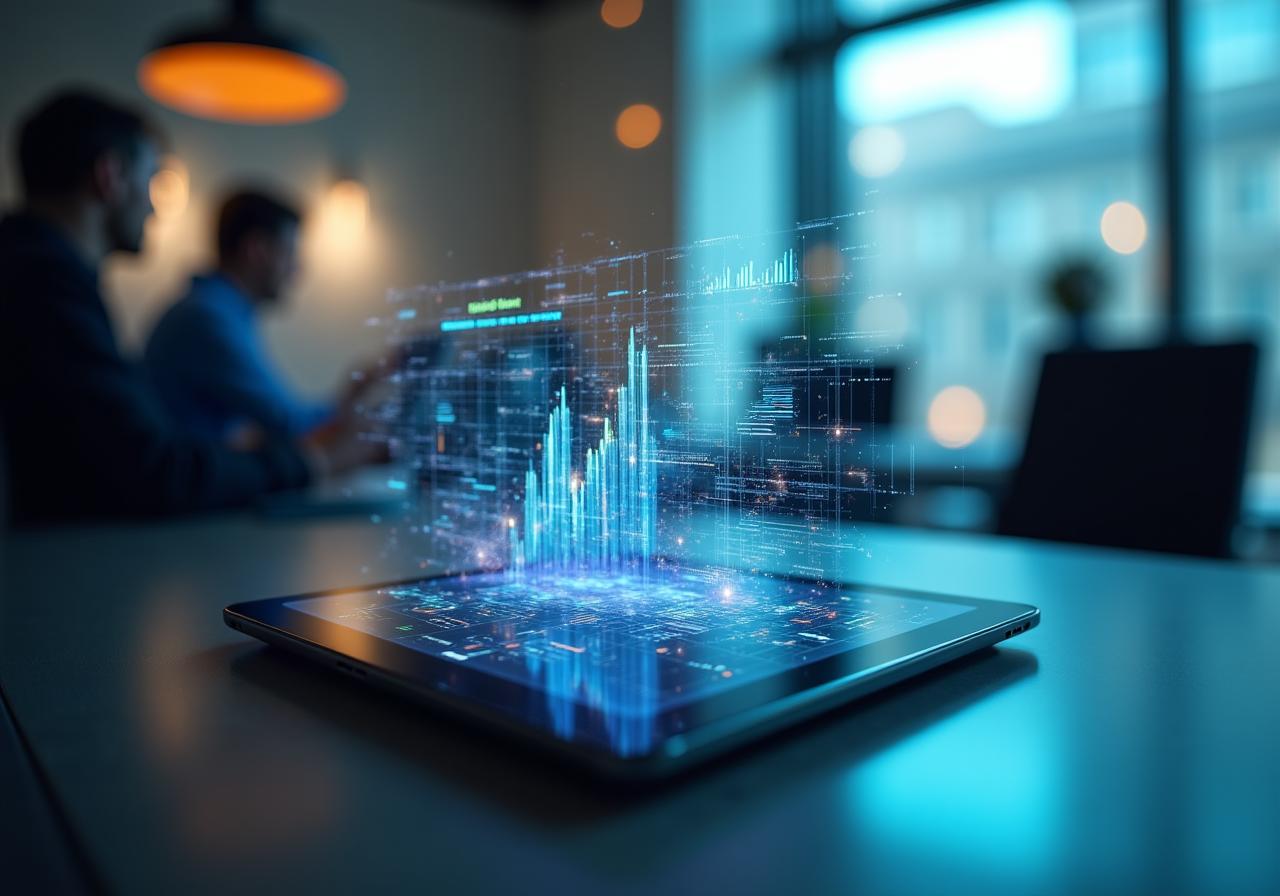 AI-powered data visualization dashboard showing automated reporting insights